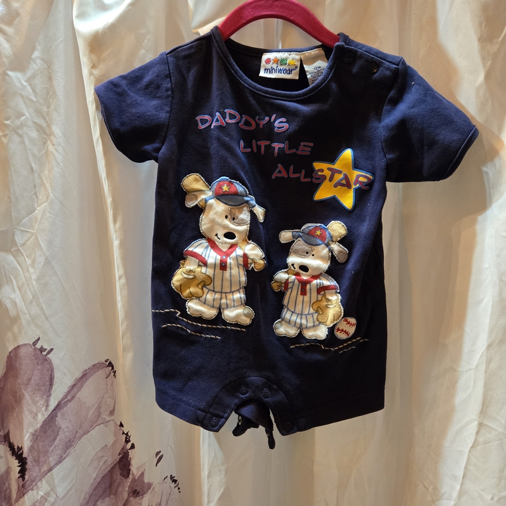 Miniwear Navy Blue All-Star Bodysuit
